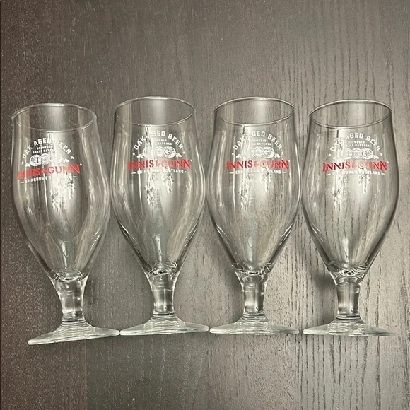 Set of 4 Innis & Gunn Clear Beer Large Glass Set - Picture 1 of 2
